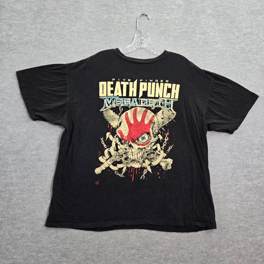 Five Finger Death Punch Megadeath Men Shirt‎ 2XL Black Tour Fire From The Gods